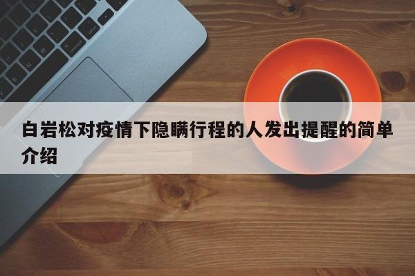 白岩松对疫情下隐瞒行程的人发出提醒的简单介绍